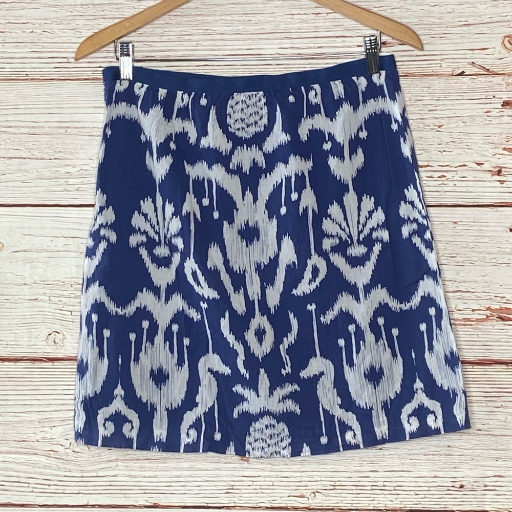 Vineyard Vines Blue and White Ikat Print Skirt Sz 6